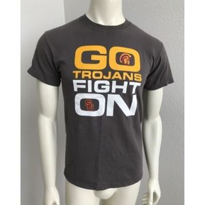 TEAM TROJAN T-Shirt Gray Tee USC Athletics Adults